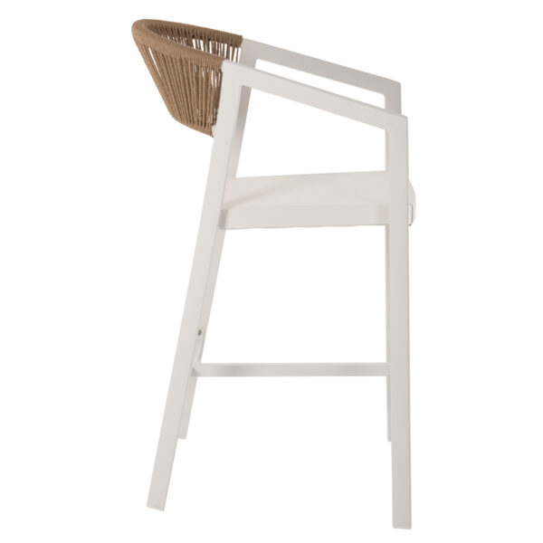 ΣΚΑΜΠΟ ΑΛΟΥΜΙΝΙΟΥ MIRI ΛΕΥΚΟ HM5892.32 ΜΕΣ. ΥΨΟΥΣ-ΜE RATTAN & TΕΧΤLINE 57x57x99,5Yεκ. - Image 3