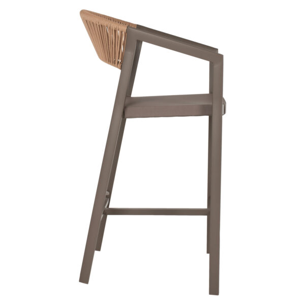 ΣΚΑΜΠΟ ΑΛΟΥΜΙΝΙΟΥ MIRI ΣΑΜΠΑΝΙ ΜΕ ΜΠΡΑΤΣΑ RATTAN & TEXTLINE 56x58x105Yεκ.HM5892.23 - Image 3