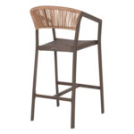 ΣΚΑΜΠΟ ΑΛΟΥΜΙΝΙΟΥ MIRI ΣΑΜΠΑΝΙ ΜΕ ΜΠΡΑΤΣΑ RATTAN & TEXTLINE 56x58x105Yεκ.HM5892.23 - Image 4