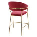 ΣΚΑΜΠΟ ΜΕΣ.ΥΨΟΥΣ THEODORE HM8734.06 ΒΕΛΟΥΔΟ ΚΟΚΚΙΝΟ--ΕΠΙΧΡΥΣΟΣ ΣΚΕΛΕΤΟΣ 60x55x100Yεκ - Image 5