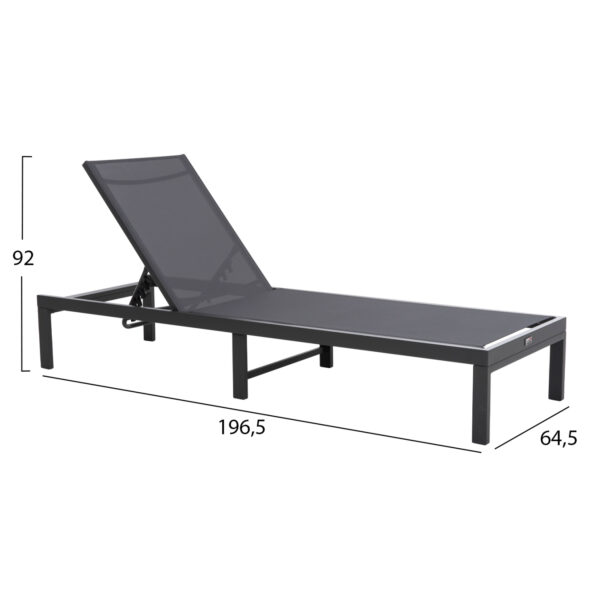 ΞΑΠΛΩΣΤΡΑ ΑΛΟΥΜΙΝΙΟΥ THATCHER HM5983.03 ΑΝΘΡΑΚΙ ΣΚΕΛΕΤΟΣ & TEXTILENE 196,5x64,5x92Υεκ - Image 2