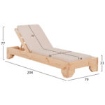 ΞΑΠΛΩΣΤΡΑ ΜΕ ΜΑΞΙΛΑΡΙ ΚΟΡΙΝΟΣ HM10775.60T ΞΥΛΟ ΠΕΥΚΟΥ--TEXTILENE ΜΠΕΖ 79x204x77Υεκ - Image 2