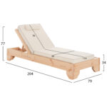 ΞΑΠΛΩΣΤΡΑ ΜΕ ΜΑΞΙΛΑΡΙ ΚΟΡΙΝΟΣ HM10776.60T ΞΥΛΟ ΠΕΥΚΟΥ--TEXTILENE ΕΚΡΟΥ 79x204x77Υεκ - Image 2