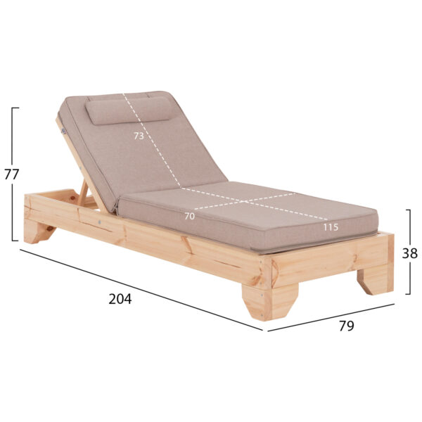 ΞΑΠΛΩΣΤΡΑ ΜΕ ΜΑΞΙΛΑΡΙ ΚΟΡΙΝΟΣ HM10778.72 ΞΥΛΟ ΠΕΥΚΟΥ--OLEFIN ΣΕ ΜΠΕΖ 79x204x77Υεκ - Image 2