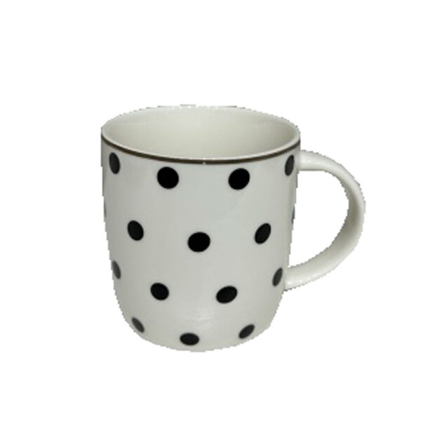 JOLIE ROMBUS ΚΟΥΠΑ 9x9x9cm NEW BONE CHINA ΛΕΥΚΟ ΜΑΥΡΟ ΧΡΥΣΟ 028835 - Image 5