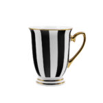 BRITISH ΚΟΥΠΑ 9x9x11cm NEW BONE CHINA ΛΕΥΚΟ ΜΑΥΡΟ ΧΡΥΣΟ 028837 - Image 3