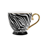 SAFARI ΚΟΥΠΑ 11x11x9cm NEW BONE CHINA ΛΕΥΚΟ ΜΑΥΡΟ ΧΡΥΣΟ 028844 - Image 6