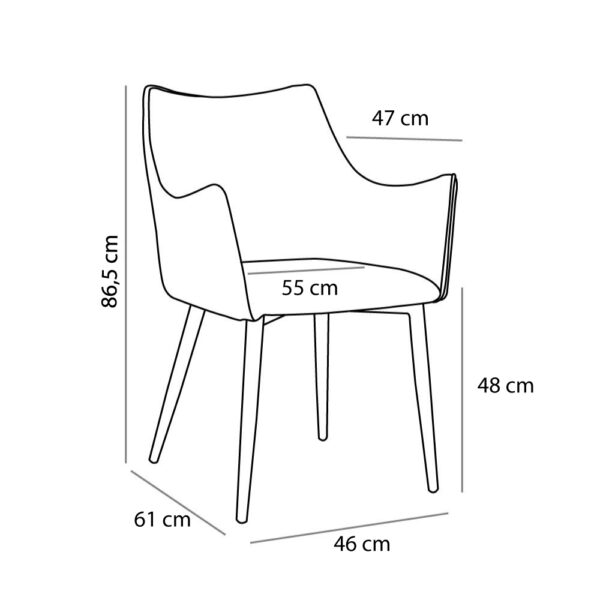 MALONE ΚΑΡΕΚΛΑ ΠΟΛΥΘΡΟΝΑ ΓΚΡΙ ΑΝΟΙΧΤΟ ΚΑΦΕ ΣΚΟΥΡΟ 46x61x86.5 03-1046 - Image 8