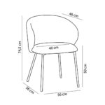 KIRA ΚΑΡΕΚΛΑ ΓΚΡΙ ΑΝΟΙΧΤΟ ΓΚΡΙ ΣΚΟΥΡΟ 56x56x74.5cm 03-1057 - Image 10