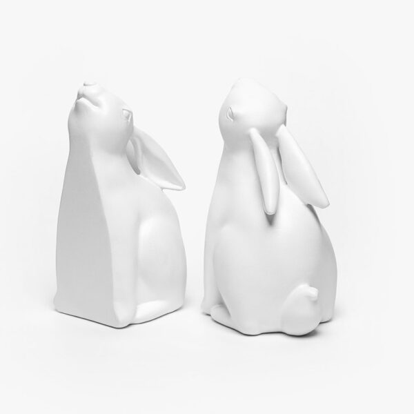 BUN BUN ΔΙΑΚΟΣΜΗΤΙΚΟ ΒΙΒΛΙΟΣΤΑΤΗΣ SET 2ΤΜΧ 22x9x18cm POLYRESIN ΛΕΥΚΟ 031118 - Image 7