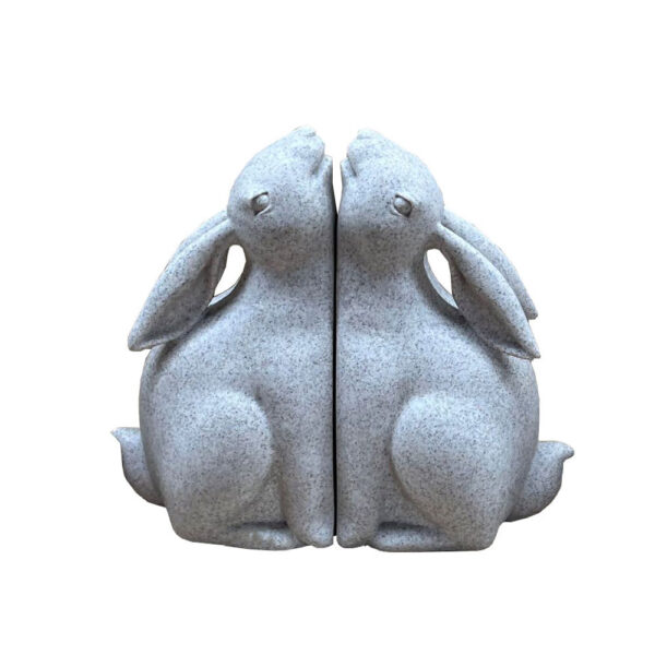 BUN BUN ΔΙΑΚΟΣΜΗΤΙΚΟ ΒΙΒΛΙΟΣΤΑΤΗΣ SET 2ΤΜΧ 22x9x18cm POLYRESIN ΜΠΕΖ 031119 - Image 2