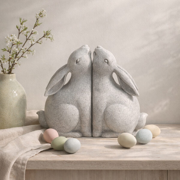 BUN BUN ΔΙΑΚΟΣΜΗΤΙΚΟ ΒΙΒΛΙΟΣΤΑΤΗΣ SET 2ΤΜΧ 22x9x18cm POLYRESIN ΜΠΕΖ 031119 - Image 3