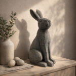 ROGER ΔΙΑΚΟΣΜΗΤΙΚΟ ΛΑΓΟΣ 21x16x40cm POLYRESIN ΓΚΡΙ 031120 - Image 5