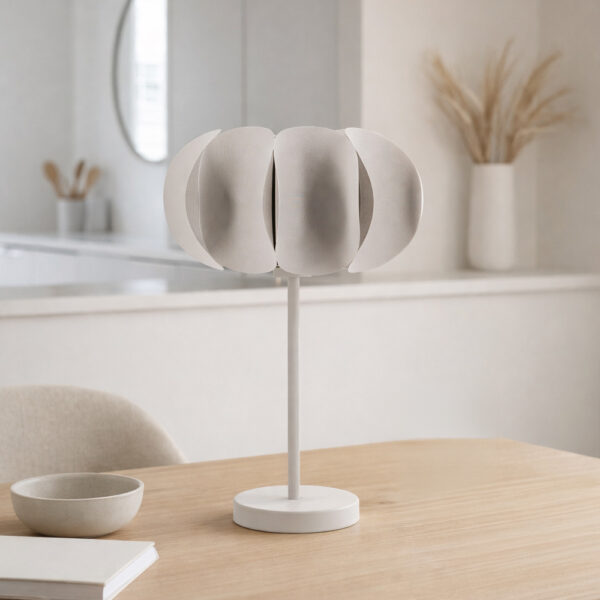 FULVIA ΦΩΤΙΣΤΙΚΟ ΕΠΙΤΡΑΠΕΖΙΟ 37x37x62cm ΜΕΤΑΛΛΟ ΛΕΥΚΟ 031505 - Image 3