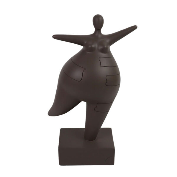 BALLERINA ΔΙΑΚΟΣΜΗΤΙΚΟ ΣΩΜΑ 16x9.5x26.5cm POLYRESIN ΚΑΦΕ ΣΚΟΥΡΟ 033306 - Image 2