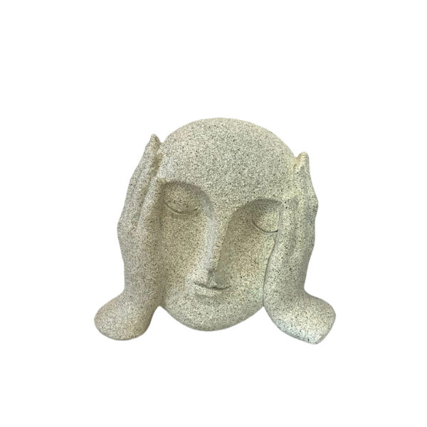 THINK ΔΙΑΚΟΣΜΗΤΙΚΟ ΠΡΟΣΩΠΟ 19.5x8x16.2cm POLYRESIN OFF WHITE 034167 - Image 2