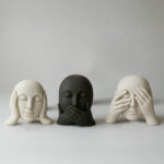 SOUS ΔΙΑΚΟΣΜΗΤΙΚΟ ΠΡΟΣΩΠΟ 14.5x9.5x17cm POLYRESIN ΜΑΥΡΟ 034168 - Image 3