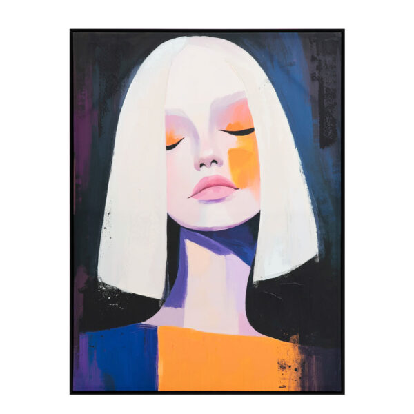 DONNA SOGNA ΠΙΝΑΚΑΣ ΔΙΑΚΟΣΜΗΤΙΚΟΣ ΜΕ ΚΟΡΝΙΖΑ 90x120x4cm ΚΑΜΒΑΣ ΠΟΛΥΧΡΩΜΟ ΞΥΛΟ ΜΑΥΡΟ 034232 - Image 6