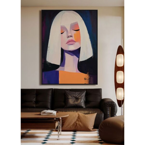 DONNA SOGNA ΠΙΝΑΚΑΣ ΔΙΑΚΟΣΜΗΤΙΚΟΣ ΜΕ ΚΟΡΝΙΖΑ 90x120x4cm ΚΑΜΒΑΣ ΠΟΛΥΧΡΩΜΟ ΞΥΛΟ ΜΑΥΡΟ 034232 - Image 7