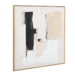 SANS FRONT ΠΙΝΑΚΑΣ ΔΙΑΚΟΣΜΗΤΙΚΟΣ ΜΕ ΚΟΡΝΙΖΑ 100x100x4cm ΚΑΜΒΑΣ ΜΠΕΖ ΛΕΥΚΟ ΜΑΥΡΟ ΞΥΛΟ ΦΥΣΙΚΟ 034235 - Image 5