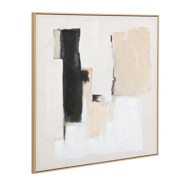 SANS FRONT ΠΙΝΑΚΑΣ ΔΙΑΚΟΣΜΗΤΙΚΟΣ ΜΕ ΚΟΡΝΙΖΑ 100x100x4cm ΚΑΜΒΑΣ ΜΠΕΖ ΛΕΥΚΟ ΜΑΥΡΟ ΞΥΛΟ ΦΥΣΙΚΟ 034235 - Image 5