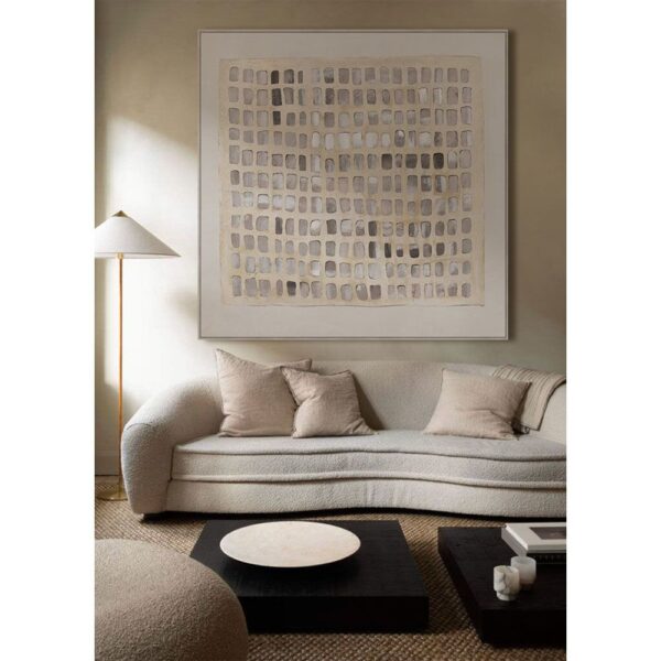 SIMPLICIT ΠΙΝΑΚΑΣ ΔΙΑΚΟΣΜΗΤΙΚΟΣ ΜΕ ΚΟΡΝΙΖΑ 100x100x4cm ΚΑΜΒΑΣ ΜΠΕΖ ΚΑΦΕ ΞΥΛΟ ΦΥΣΙΚΟ 034236 - Image 7