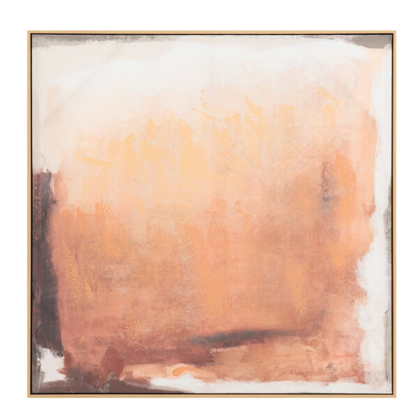 WARM ROOT ΠΙΝΑΚΑΣ ΔΙΑΚΟΣΜΗΤΙΚΟΣ ΜΕ ΚΟΡΝΙΖΑ 100x100x4cm ΚΑΜΒΑΣ TERRACOTTA ΜΠΕΖ ΚΑΦΕ ΞΥΛΟ ΦΥΣΙΚΟ 034237 - Image 3