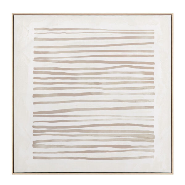 RAYA B ΠΙΝΑΚΑΣ ΔΙΑΚΟΣΜΗΤΙΚΟΣ ΜΕ ΚΟΡΝΙΖΑ 100x100x4cm ΚΑΜΒΑΣ ΜΠΕΖ ΚΑΦΕ ΞΥΛΟ ΦΥΣΙΚΟ 034240 - Image 6