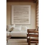 RAYA B ΠΙΝΑΚΑΣ ΔΙΑΚΟΣΜΗΤΙΚΟΣ ΜΕ ΚΟΡΝΙΖΑ 100x100x4cm ΚΑΜΒΑΣ ΜΠΕΖ ΚΑΦΕ ΞΥΛΟ ΦΥΣΙΚΟ 034240 - Image 7