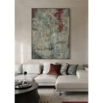 ASTRATTO ΠΙΝΑΚΑΣ ΔΙΑΚΟΣΜΗΤΙΚΟΣ ΜΕ ΚΟΡΝΙΖΑ 90x120x4cm ΚΑΜΒΑΣ ΠΟΛΥΧΡΩΜΟ ΞΥΛΟ ΦΥΣΙΚΟ 034244 - Image 4