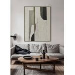 LINEAR ΠΙΝΑΚΑΣ ΔΙΑΚΟΣΜΗΤΙΚΟΣ ΜΕ ΚΟΡΝΙΖΑ 90x120x4cm ΚΑΜΒΑΣ ΜΠΕΖ ΓΚΡΙ ΜΑΥΡΟ ΞΥΛΟ ΦΥΣΙΚΟ 034245 - Image 7