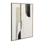 LINEAR ΠΙΝΑΚΑΣ ΔΙΑΚΟΣΜΗΤΙΚΟΣ ΜΕ ΚΟΡΝΙΖΑ 90x120x4cm ΚΑΜΒΑΣ ΜΠΕΖ ΓΚΡΙ ΜΑΥΡΟ ΞΥΛΟ ΦΥΣΙΚΟ 034245 - Image 8