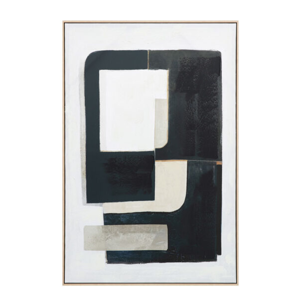 DEL SIL ΠΙΝΑΚΑΣ ΔΙΑΚΟΣΜΗΤΙΚΟΣ ΜΕ ΚΟΡΝΙΖΑ 80x120x4cm ΚΑΜΒΑΣ ΜΑΥΡΟ ΓΚΡΙ ΜΠΕΖ ΞΥΛΟ ΦΥΣΙΚΟ 034246 - Image 6