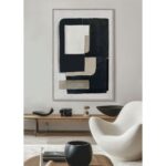 DEL SIL ΠΙΝΑΚΑΣ ΔΙΑΚΟΣΜΗΤΙΚΟΣ ΜΕ ΚΟΡΝΙΖΑ 80x120x4cm ΚΑΜΒΑΣ ΜΑΥΡΟ ΓΚΡΙ ΜΠΕΖ ΞΥΛΟ ΦΥΣΙΚΟ 034246 - Image 7