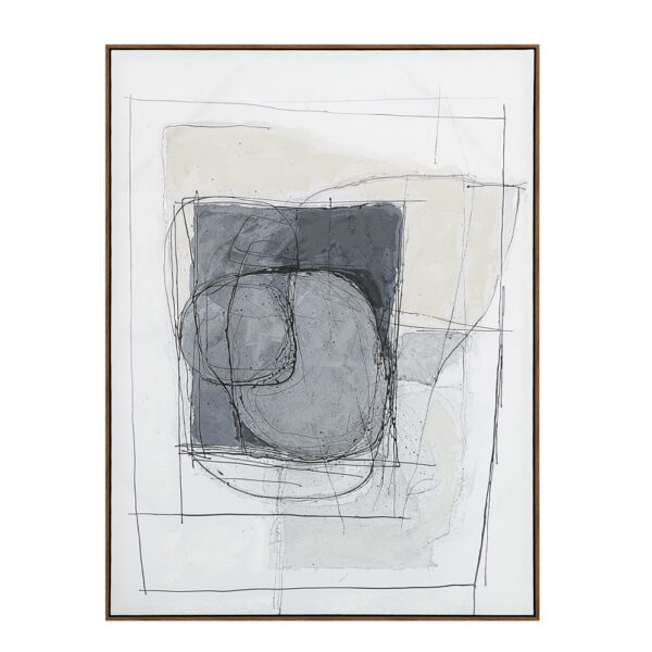 WOMB BEAUTY ΠΙΝΑΚΑΣ ΔΙΑΚΟΣΜΗΤΙΚΟΣ ΜΕ ΚΟΡΝΙΖΑ 90x120x4cm ΚΑΜΒΑΣ ΜΠΛΕ ΣΚΟΥΡΟ ΓΚΡΙ ΜΠΕΖ ΞΥΛΟ ΦΥΣΙΚΟ 034247 - Image 6