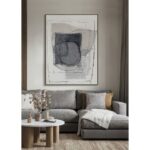 WOMB BEAUTY ΠΙΝΑΚΑΣ ΔΙΑΚΟΣΜΗΤΙΚΟΣ ΜΕ ΚΟΡΝΙΖΑ 90x120x4cm ΚΑΜΒΑΣ ΜΠΛΕ ΣΚΟΥΡΟ ΓΚΡΙ ΜΠΕΖ ΞΥΛΟ ΦΥΣΙΚΟ 034247 - Image 7