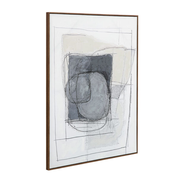 WOMB BEAUTY ΠΙΝΑΚΑΣ ΔΙΑΚΟΣΜΗΤΙΚΟΣ ΜΕ ΚΟΡΝΙΖΑ 90x120x4cm ΚΑΜΒΑΣ ΜΠΛΕ ΣΚΟΥΡΟ ΓΚΡΙ ΜΠΕΖ ΞΥΛΟ ΦΥΣΙΚΟ 034247 - Image 8