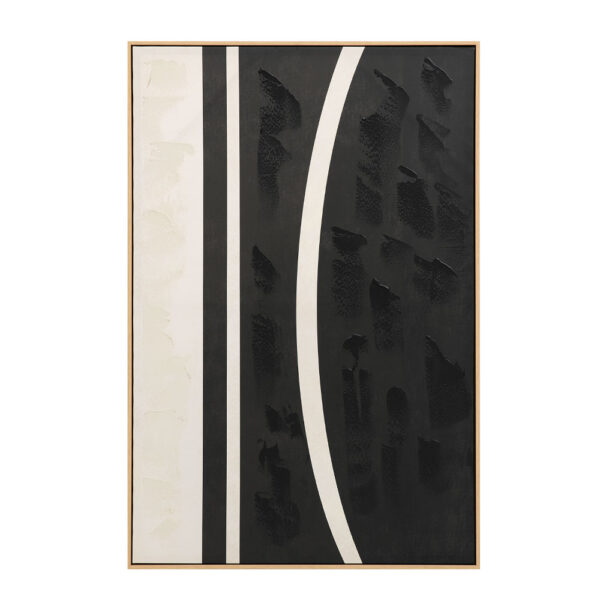 SOLAIRE A ΠΙΝΑΚΑΣ ΔΙΑΚΟΣΜΗΤΙΚΟΣ ΜΕ ΚΟΡΝΙΖΑ 80x120x4cm ΚΑΜΒΑΣ ΚΑΦΕ ΣΚΟΥΡΟ ΜΠΕΖ ΞΥΛΟ ΦΥΣΙΚΟ 034248 - Image 3