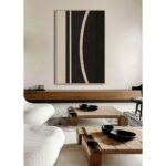 SOLAIRE A ΠΙΝΑΚΑΣ ΔΙΑΚΟΣΜΗΤΙΚΟΣ ΜΕ ΚΟΡΝΙΖΑ 80x120x4cm ΚΑΜΒΑΣ ΚΑΦΕ ΣΚΟΥΡΟ ΜΠΕΖ ΞΥΛΟ ΦΥΣΙΚΟ 034248 - Image 4