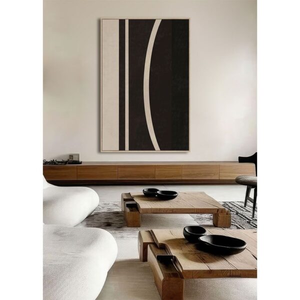 SOLAIRE A ΠΙΝΑΚΑΣ ΔΙΑΚΟΣΜΗΤΙΚΟΣ ΜΕ ΚΟΡΝΙΖΑ 80x120x4cm ΚΑΜΒΑΣ ΚΑΦΕ ΣΚΟΥΡΟ ΜΠΕΖ ΞΥΛΟ ΦΥΣΙΚΟ 034248 - Image 4