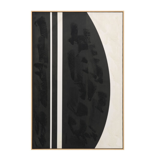 SOLAIRE B ΠΙΝΑΚΑΣ ΔΙΑΚΟΣΜΗΤΙΚΟΣ ΜΕ ΚΟΡΝΙΖΑ 80x120x4cm ΚΑΜΒΑΣ ΚΑΦΕ ΣΚΟΥΡΟ ΜΠΕΖ ΞΥΛΟ ΦΥΣΙΚΟ 034249 - Image 3