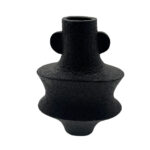 OUT ΒΑΖΟ 21x10x30cm POLYRESIN ΜΑΥΡΟ 034280