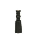 NUVIRA ΚΗΡΟΠΗΓΙΟ 8.5x8.5x26cm ΞΥΛΟ ΜΑΥΡΟ ΧΡΥΣΟ ΜΕΤΑΛΛΟ 034746 - Image 2