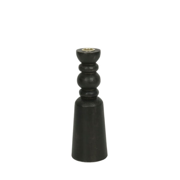 NUVIRA ΚΗΡΟΠΗΓΙΟ 8.5x8.5x26cm ΞΥΛΟ ΜΑΥΡΟ ΧΡΥΣΟ ΜΕΤΑΛΛΟ 034746 - Image 2