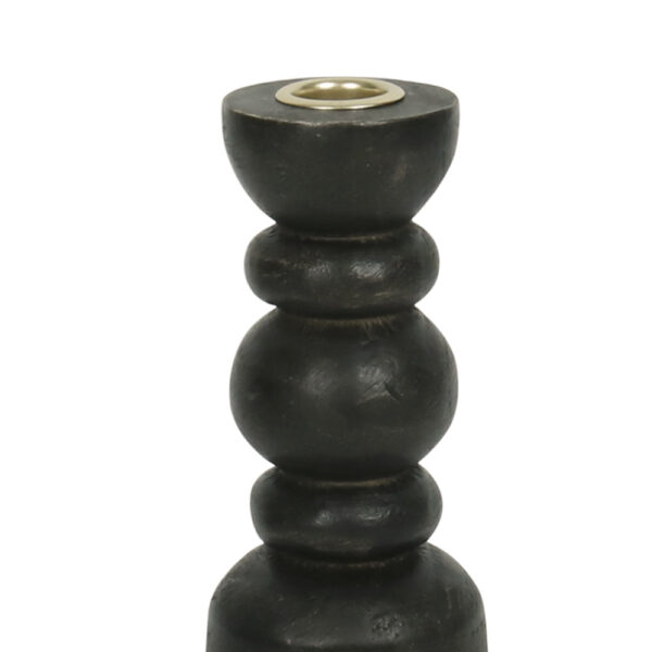 NUVIRA ΚΗΡΟΠΗΓΙΟ 8.5x8.5x26cm ΞΥΛΟ ΜΑΥΡΟ ΧΡΥΣΟ ΜΕΤΑΛΛΟ 034746 - Image 3