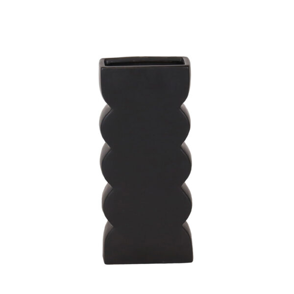 VEI ΒΑΖΟ 14.5x7x30.5cm ΚΕΡΑΜΙΚΟ ΜΑΥΡΟ 034751 - Image 2