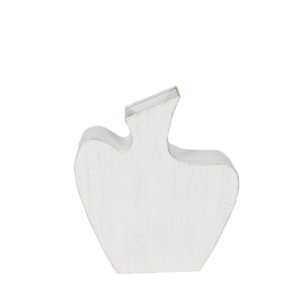 NIRA ΒΑΖΟ 26.5x8x30cm ΜΕΤΑΛΛΟ ΛΕΥΚΟ 034755 - Image 2