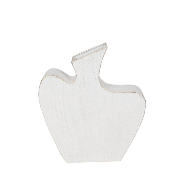 NIRA ΒΑΖΟ 30.5x8x35cm ΜΕΤΑΛΛΟ ΛΕΥΚΟ 034756 - Image 2