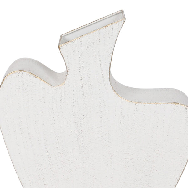 NIRA ΒΑΖΟ 30.5x8x35cm ΜΕΤΑΛΛΟ ΛΕΥΚΟ 034756 - Image 3