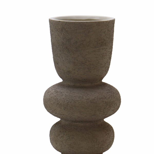 ZIRA ΒΑΖΟ 16.5x16.5x50cm ΚΕΡΑΜΙΚΟ ΓΚΡΙ 034757 - Image 3